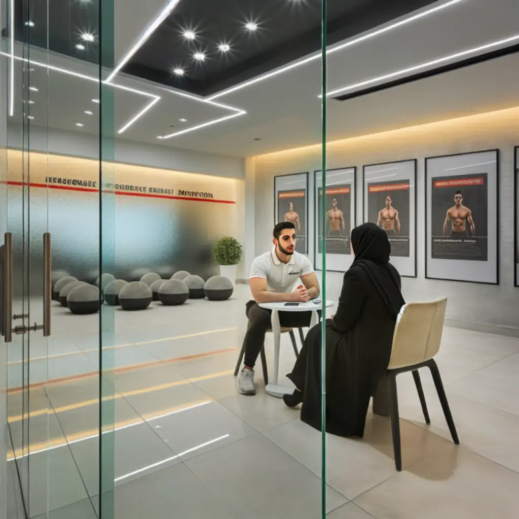 Konzultációs terület a Next Leveel Gym edzőtermében