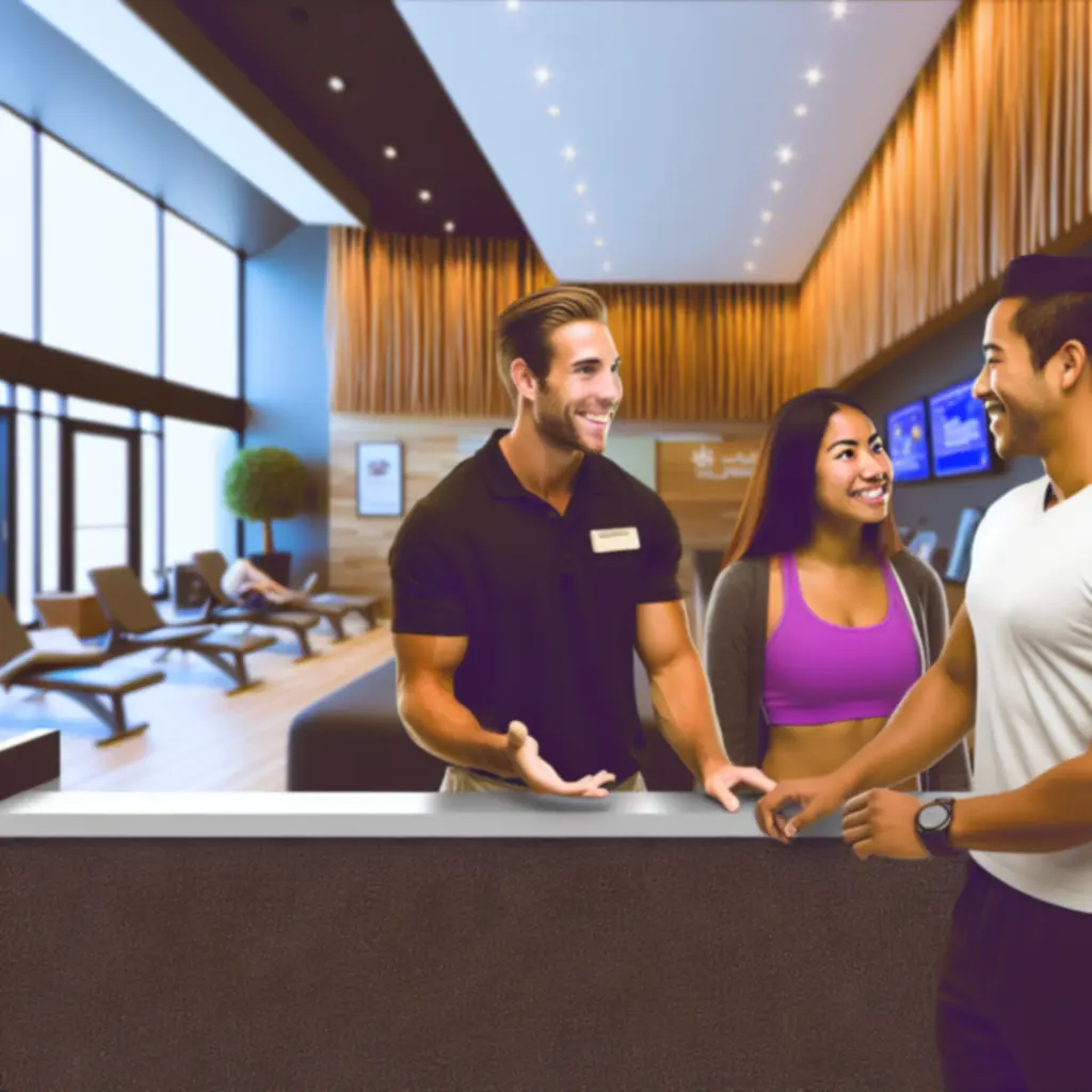 Next Leveel Gym recepció, tagságot intéző vendégek